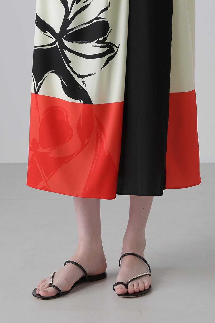 2点 ADORE アシンメトリー ラップ ハイウエスト スカート 黄色 アドーア ADORE(アドーア)｜◇カラーオーバーレイプリントスカート