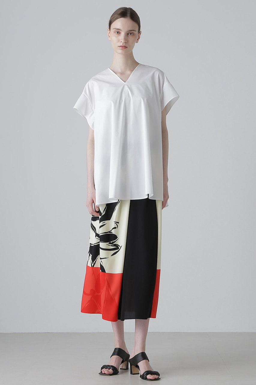 2点 ADORE アシンメトリー ラップ ハイウエスト スカート 黄色 アドーア ADORE(アドーア)｜◇カラーオーバーレイプリントスカート