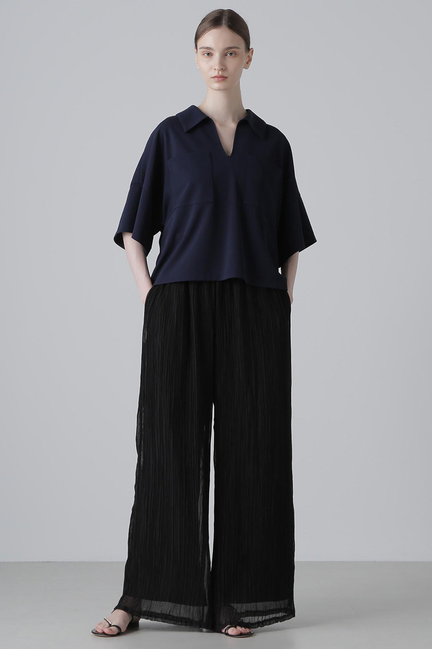 ADORE(アドーア)｜◇シアーランダムプリーツパンツ/ブラック の通販