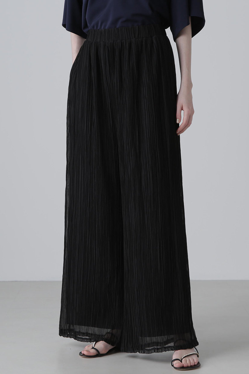 ADORE(アドーア)｜◇シアーランダムプリーツパンツ/ブラック の通販