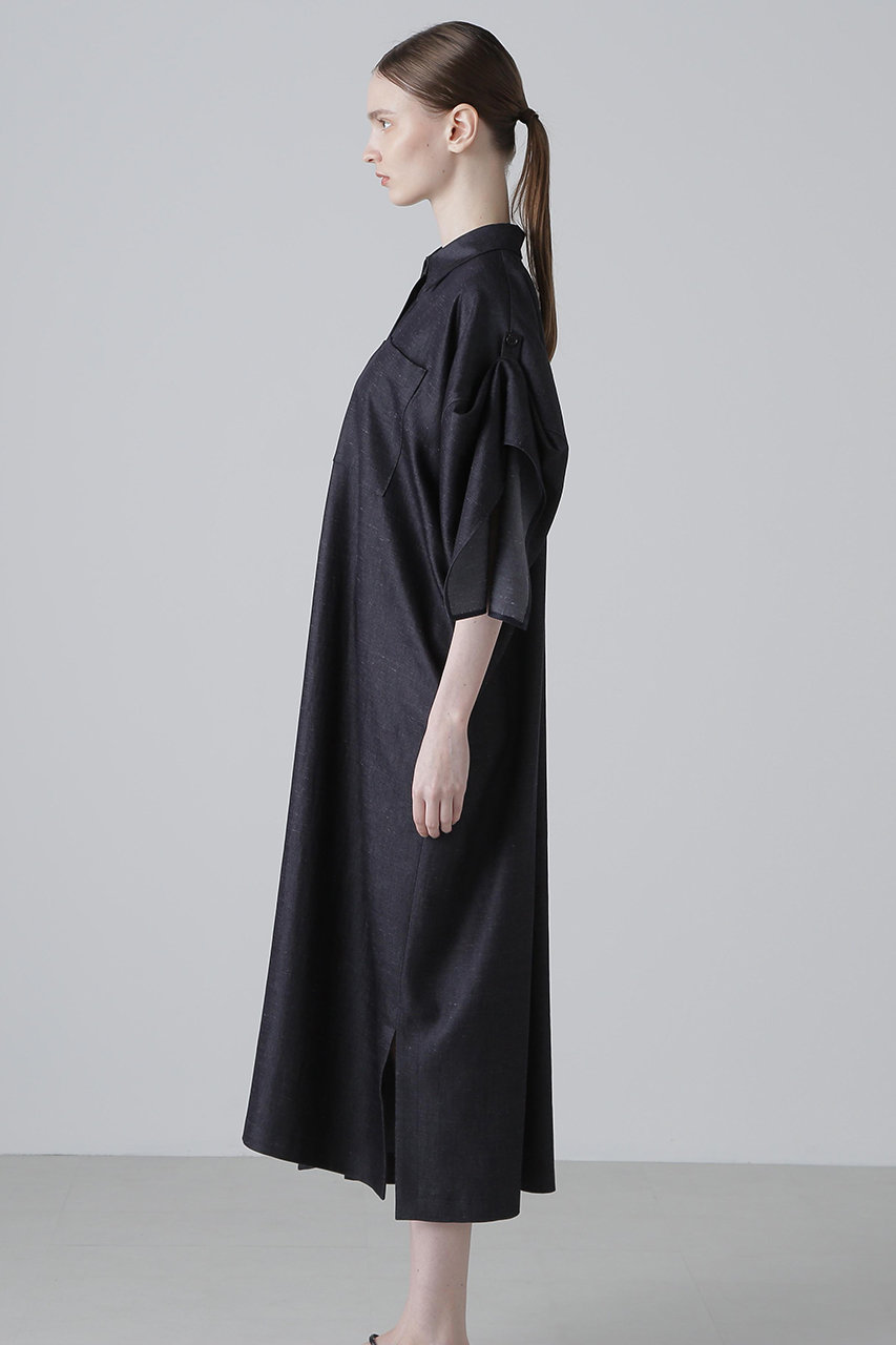 ADORE(アドーア)｜◇KIMONOTスラブツイルワンピース/ネイビー