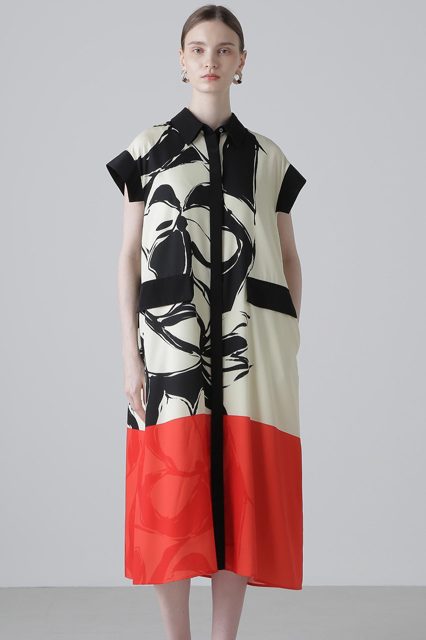 ADORE(アドーア)｜◇カラーオーバーレイプリントワンピース/イエロー