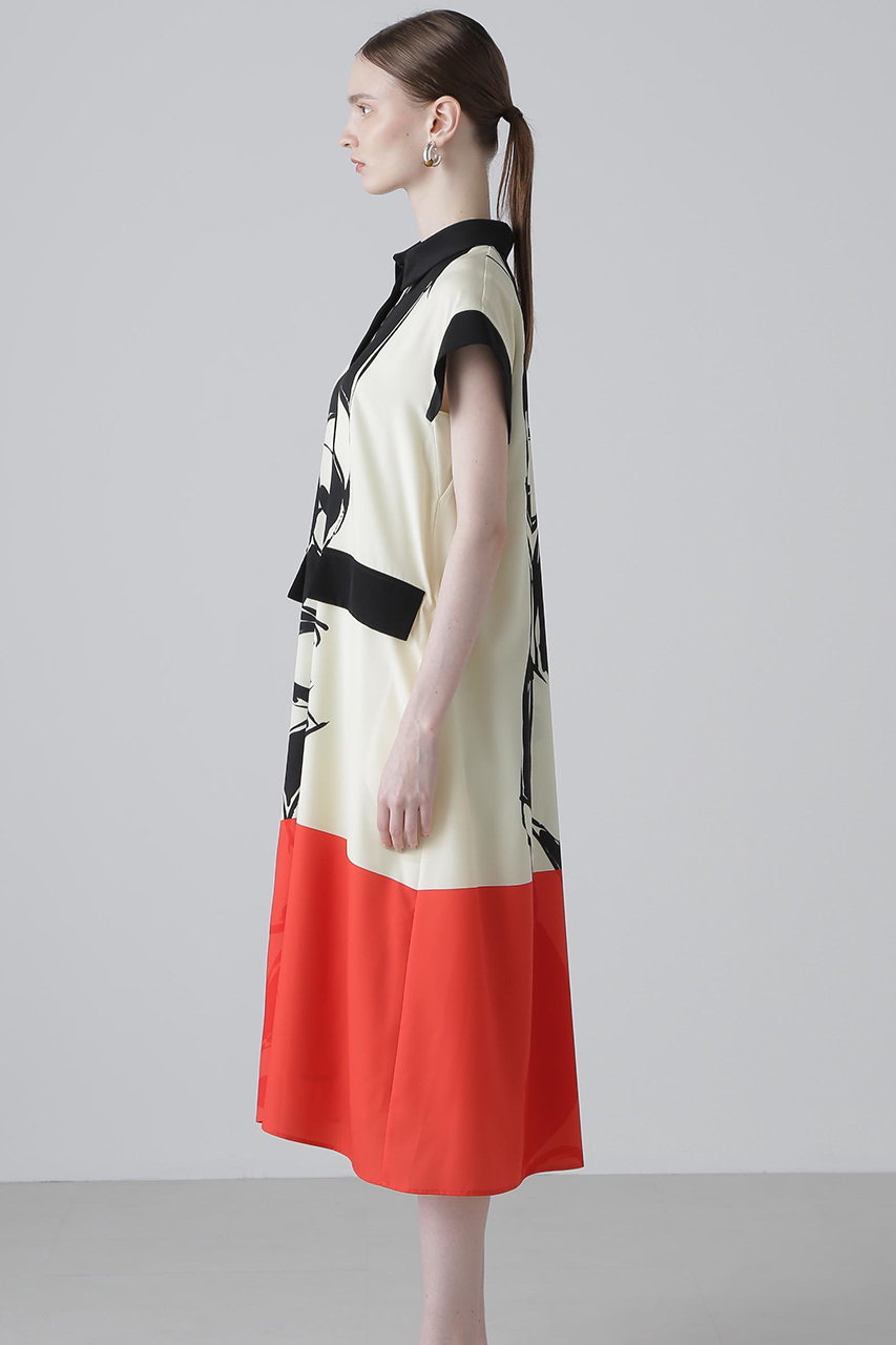 ADORE(アドーア)｜◇カラーオーバーレイプリントワンピース/イエロー