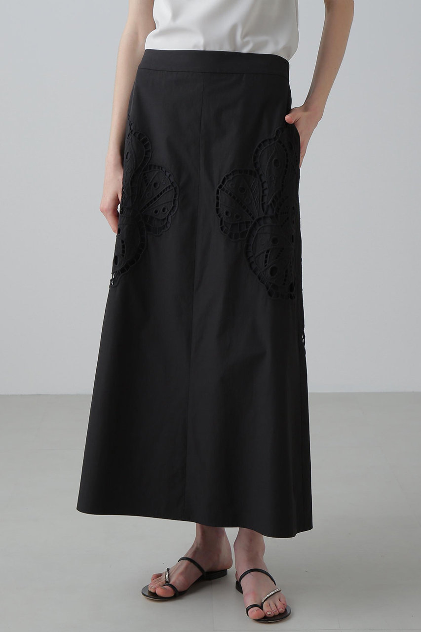 アドーア ブラックスカート ADORE(アドーア)｜◇シェルカットワークスカート/ブラック の通販