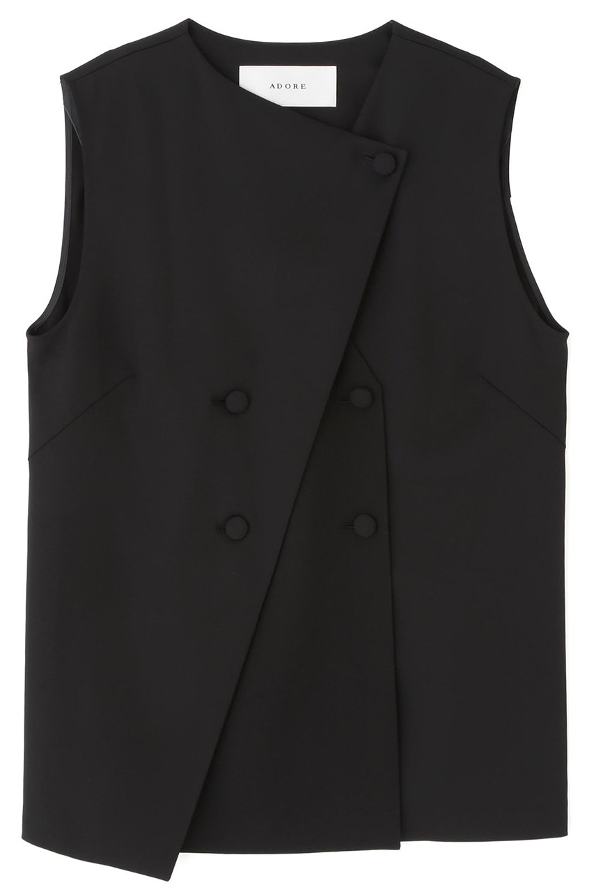 ADORE ◆ストレッチダブルクロスジレ (ブラック, 38) アドーア ELLE SHOP ADORE ◆ストレッチダブルクロスジレ (ブラック, 38) アドーア ELLE SHOP
