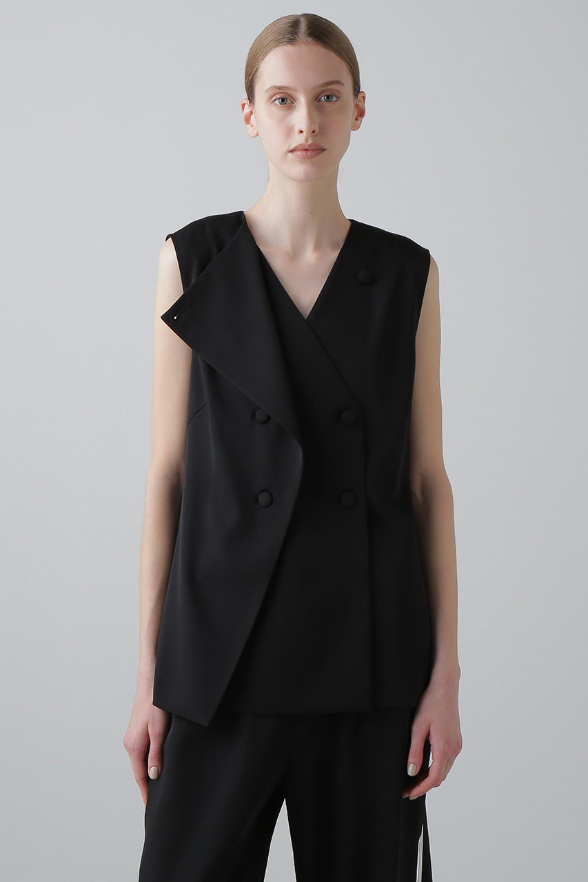 ADORE(アドーア)｜◇ストレッチダブルクロスジレ/ブラック の通販