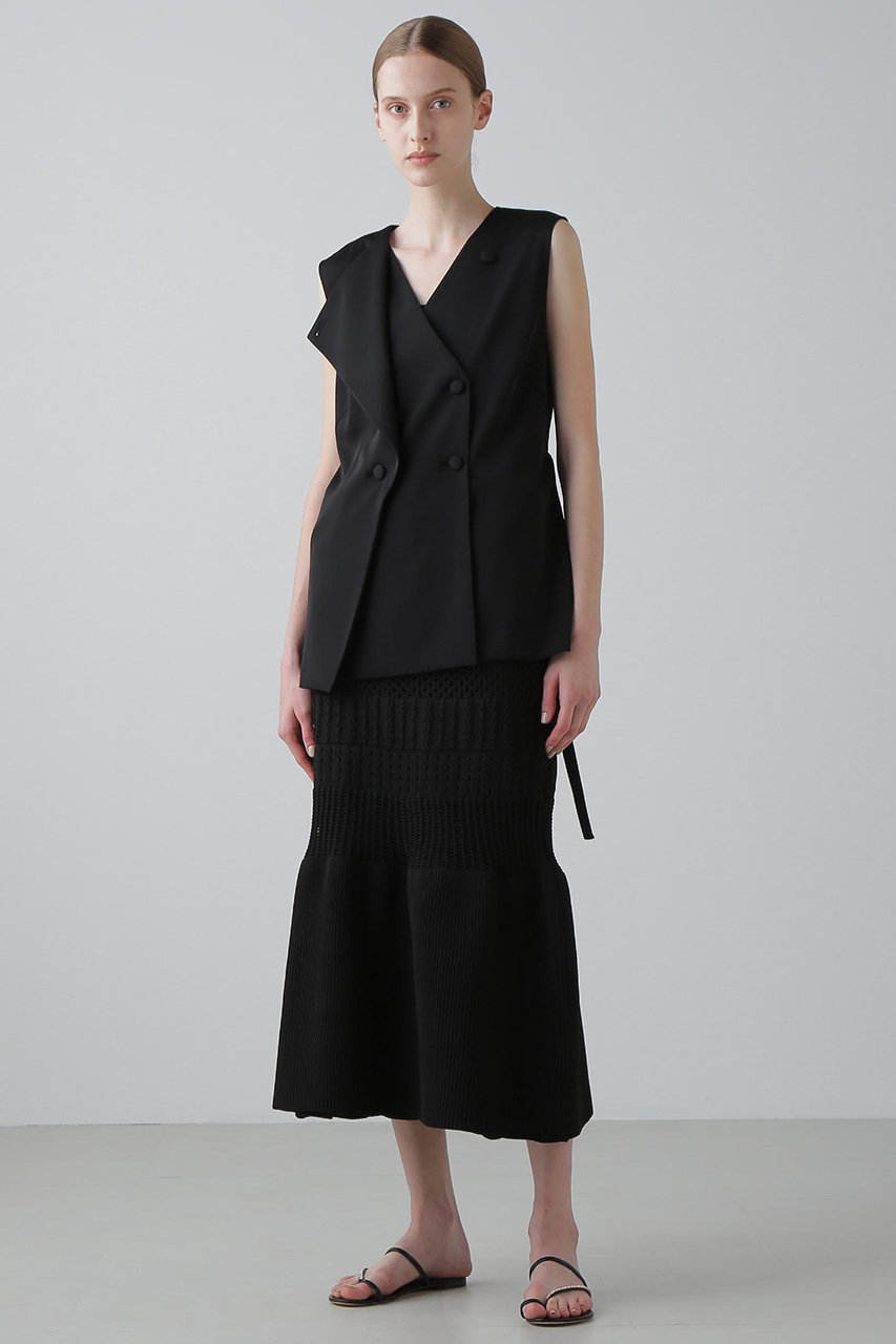 ADORE(アドーア)｜◇ストレッチダブルクロスジレ/ブラック の通販