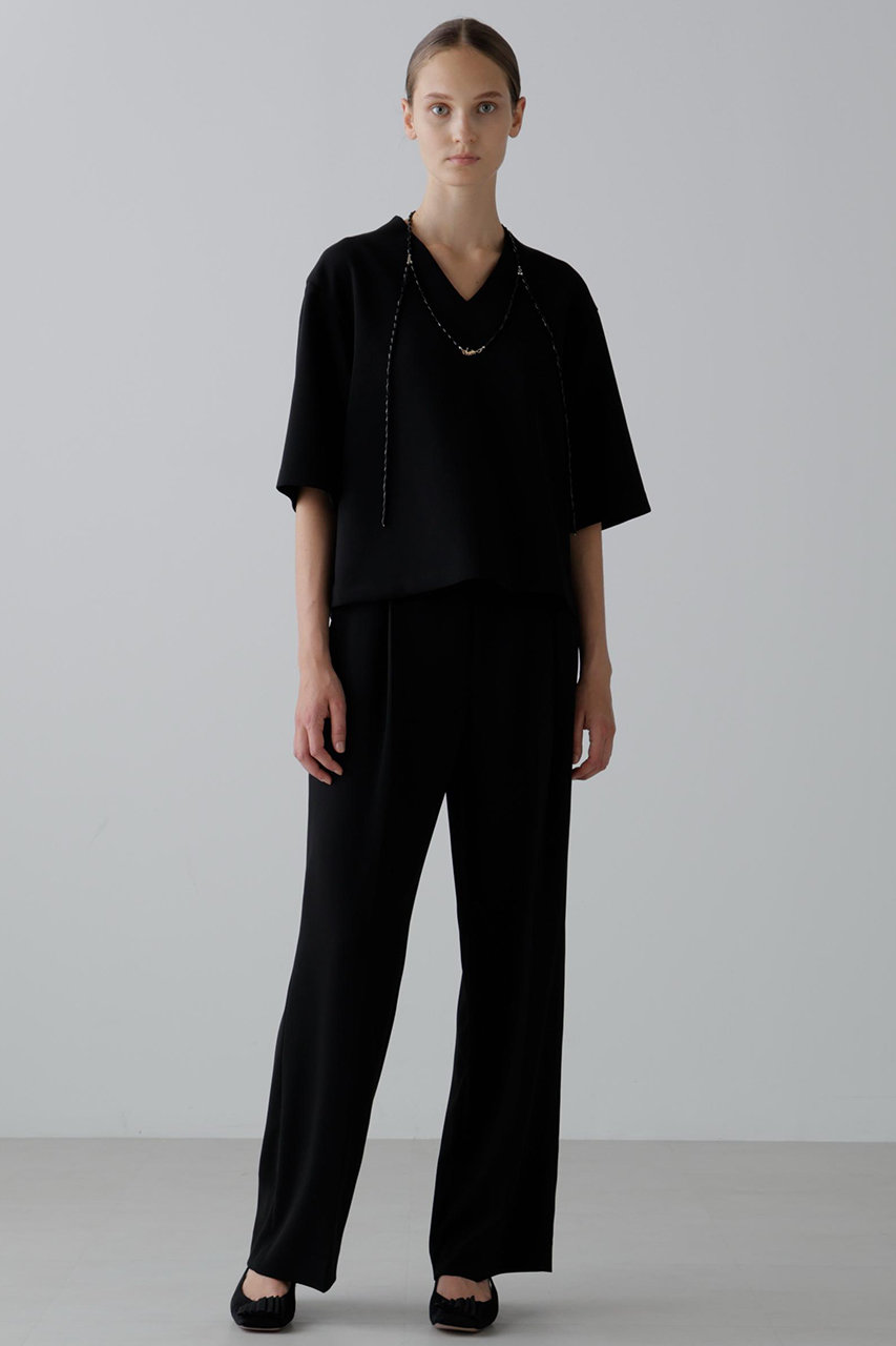 ADORE(アドーア)｜ストレッチジョーゼットブラウス/ブラック の通販