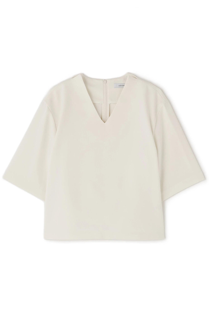 ADORE ストレッチジョーゼットブラウス (ホワイト, ３８) アドーア ELLE SHOP