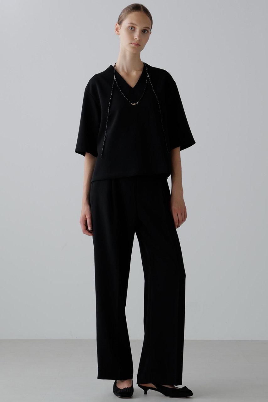 ADORE(アドーア)｜ストレッチジョーゼットパンツ/ブラック の通販