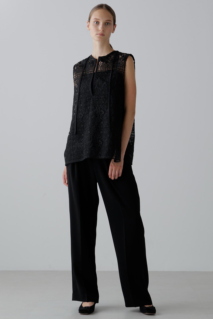 ADORE(アドーア)｜ストレッチジョーゼットパンツ/ブラック の通販