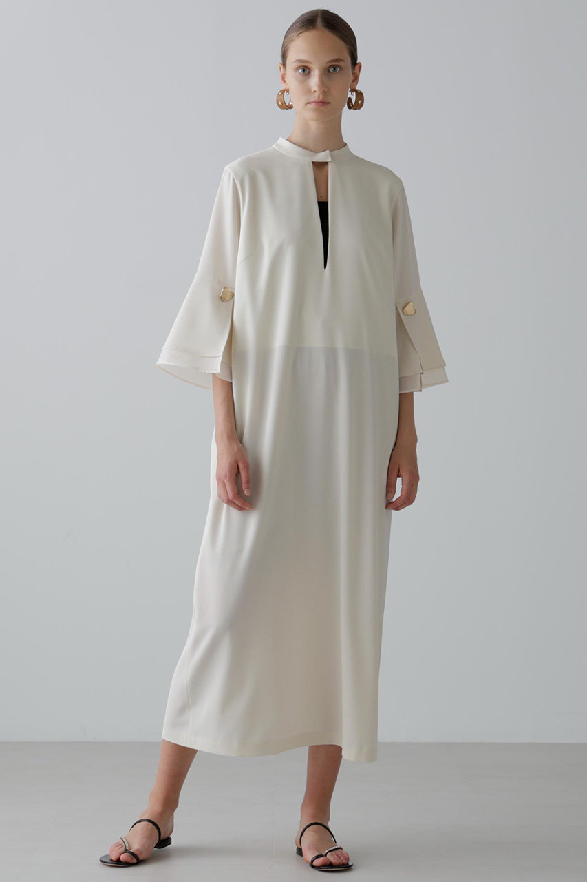 ADORE ロングワンピース ADORE(アドーア)｜シックアンドシンカチオンツイルワンピース/ホワイト