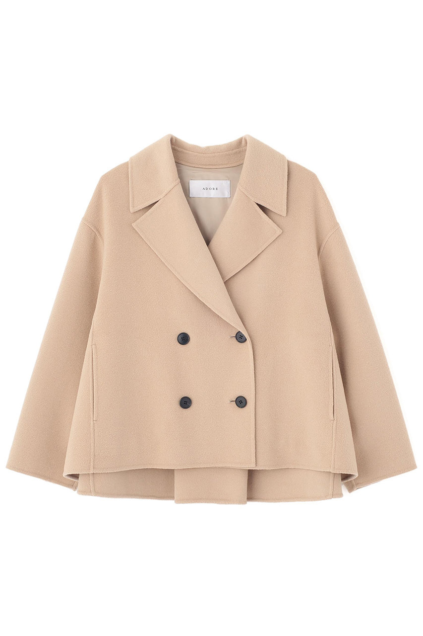 ADORE ソリッドウールリバージャケット (ベージュ, 38) アドーア ELLE SHOP ADORE ソリッドウールリバージャケット (ベージュ, 38) アドーア ELLE SHOP