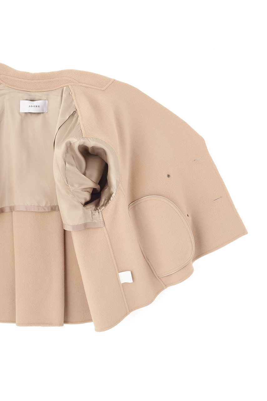 ADORE(アドーア)｜ソリッドウールリバージャケット/ベージュ の通販