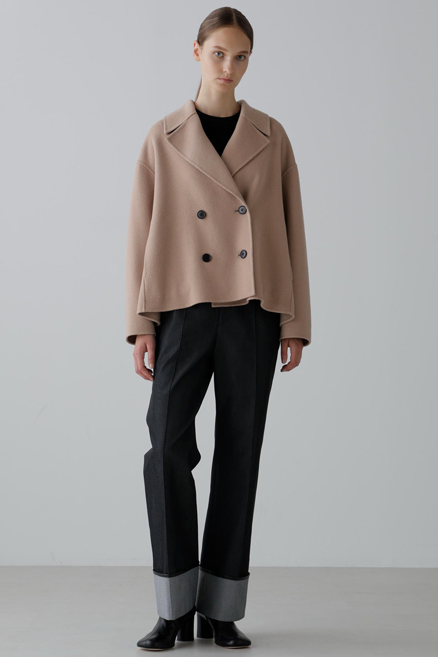 ADORE(アドーア)｜ソリッドウールリバージャケット/ベージュ の通販