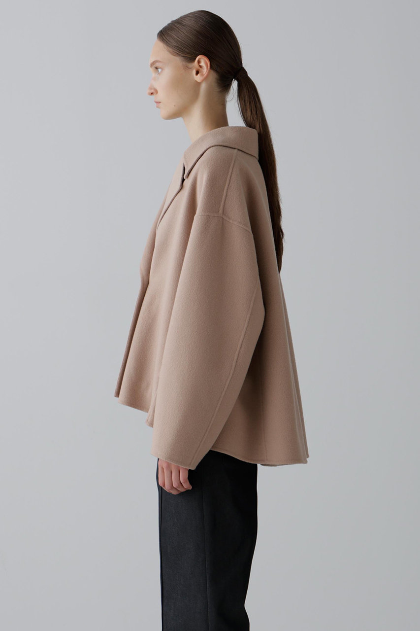 ADORE(アドーア)｜ソリッドウールリバージャケット/ベージュ の通販