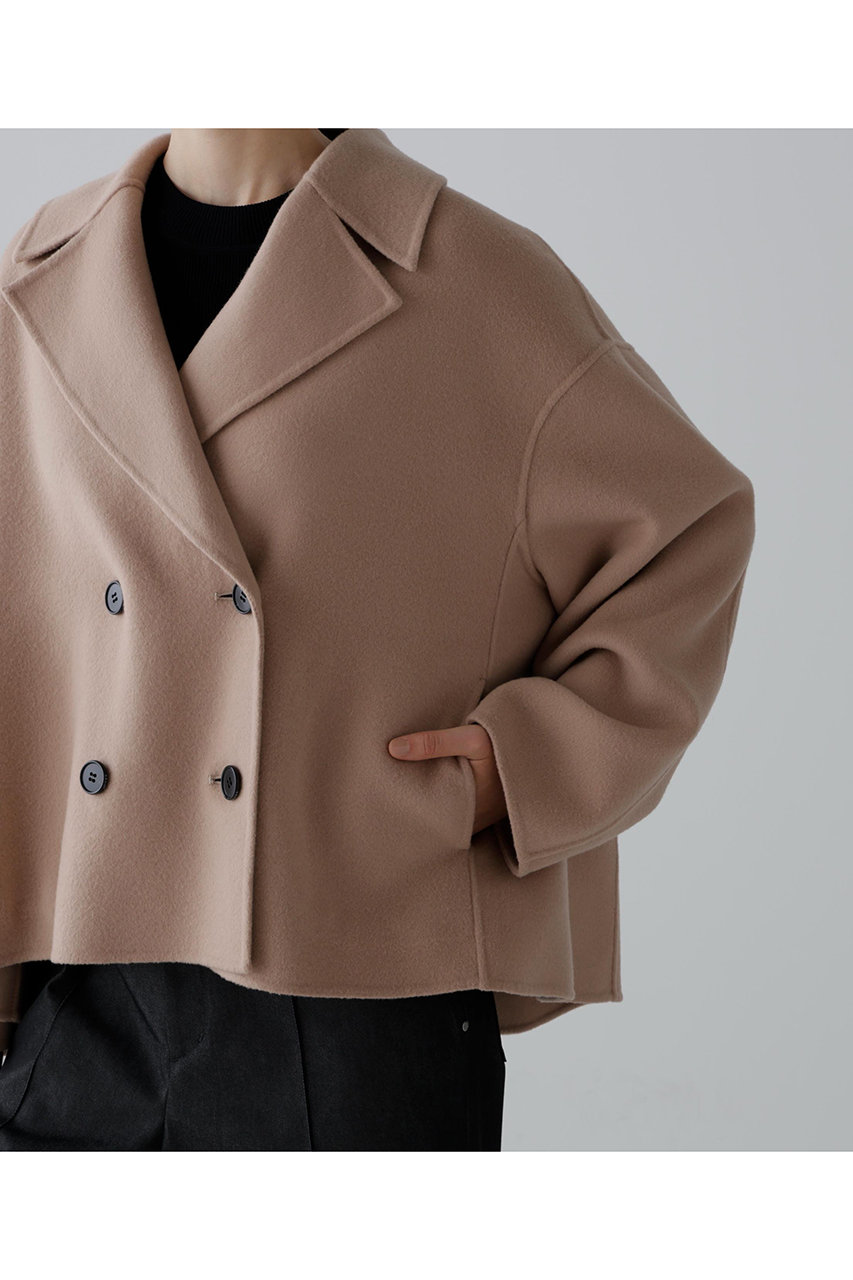 ADORE(アドーア)｜ソリッドウールリバージャケット/ベージュ の通販