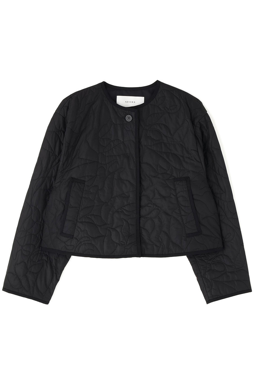 ADORE グラフィティキルティングジャケット (ブラック, 38) アドーア ELLE SHOP ADORE グラフィティキルティングジャケット (ブラック, 38) アドーア ELLE SHOP