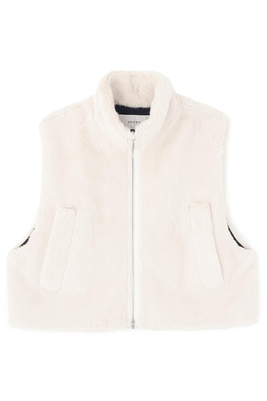 ADORE フェイクファーベスト (ホワイト, ３８) アドーア ELLE SHOP