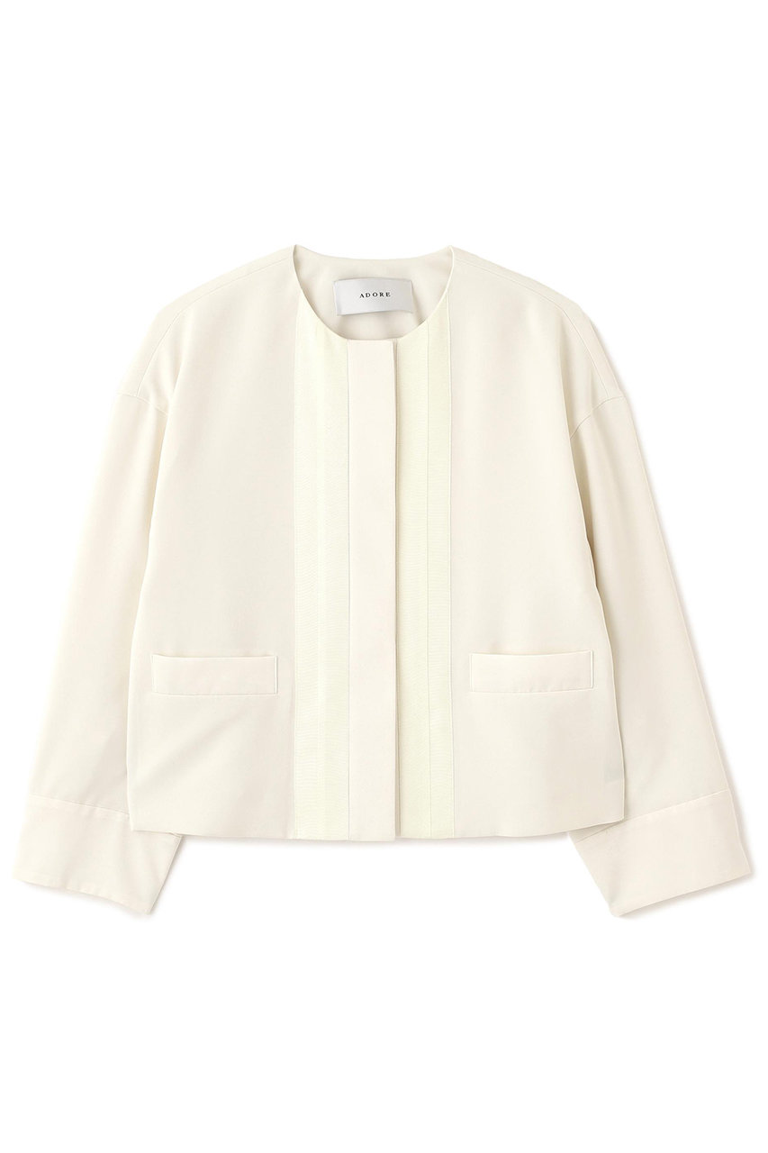 ADORE ストレッチジョーゼットジャケット (ホワイト, 38) アドーア ELLE SHOP ADORE ストレッチジョーゼットジャケット (ホワイト, 38) アドーア ELLE SHOP