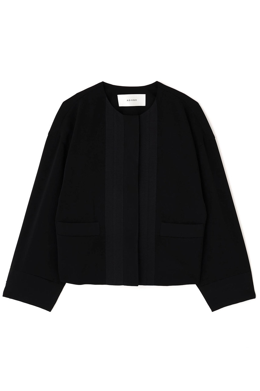 ADORE ストレッチジョーゼットジャケット (ブラック, 38) アドーア ELLE SHOP ADORE ストレッチジョーゼットジャケット (ブラック, 38) アドーア ELLE SHOP