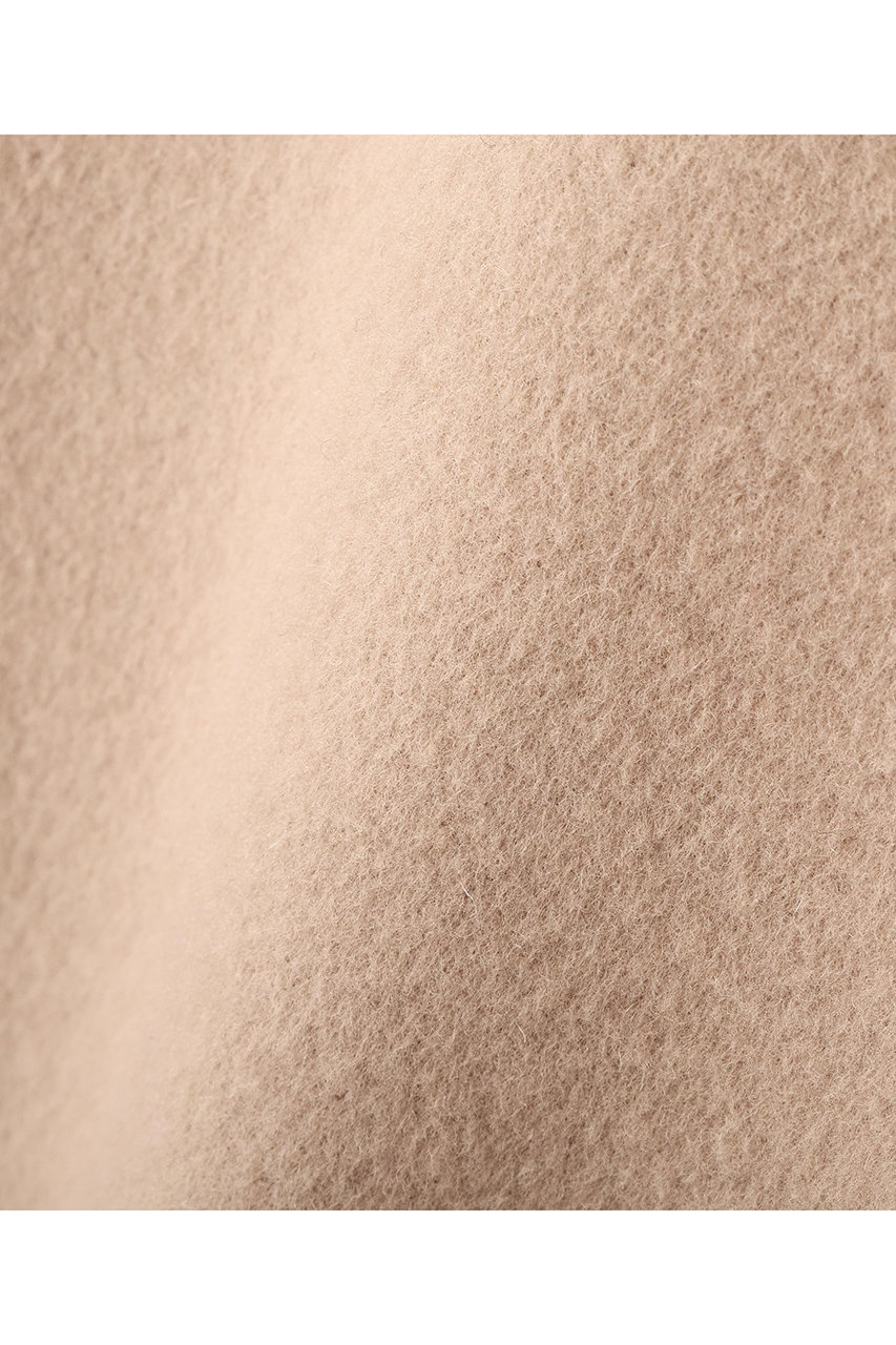 ADORE(アドーア)｜ソリッドウールリバーノーカラーコート/ベージュ の