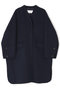ソリッドウールリバーノーカラーコート アドーア/ADORE ネイビー