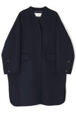 ソリッドウールリバーノーカラーコート