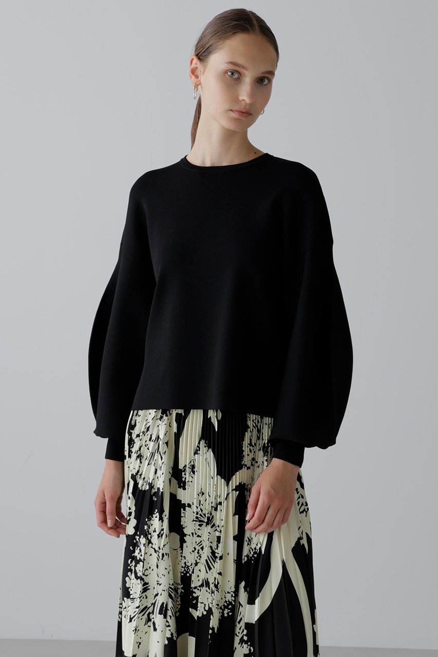 ADORE(アドーア)｜ドライストレッチニットプルオーバー/ブラック の