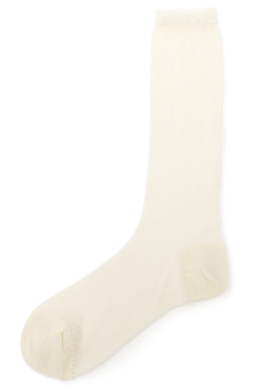 ADORE piedi nudi シアーリブソックス (ホワイト, FR) アドーア ELLE SHOP ADORE piedi nudi シアーリブソックス (ホワイト, FR) アドーア ELLE SHOP