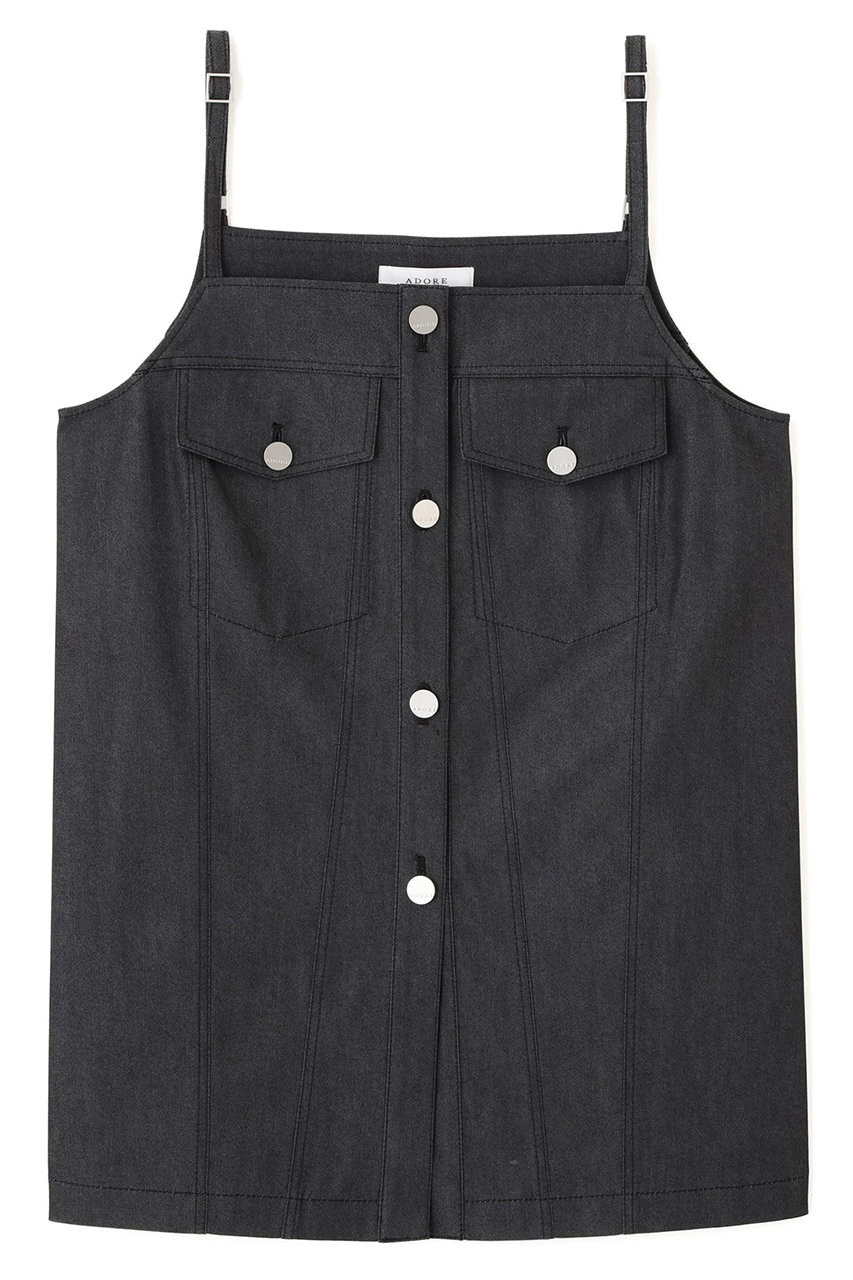 ADORE ◆デニムライクストレッチブラウス (ブラック, 38) アドーア ELLE SHOP ADORE ◆デニムライクストレッチブラウス (ブラック, 38) アドーア ELLE SHOP