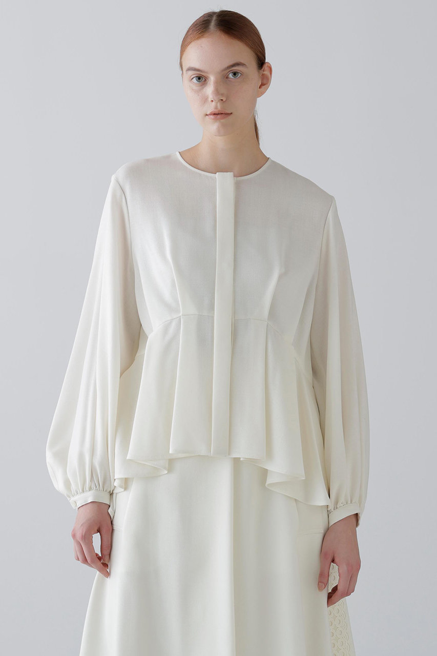 【ADORE】アドーア　ボウタイ シルクウールアムンゼンブラウス　38 日本製 ADORE】アドーア ボウタイ シルクウールアムンゼンブラウス 38 日本製