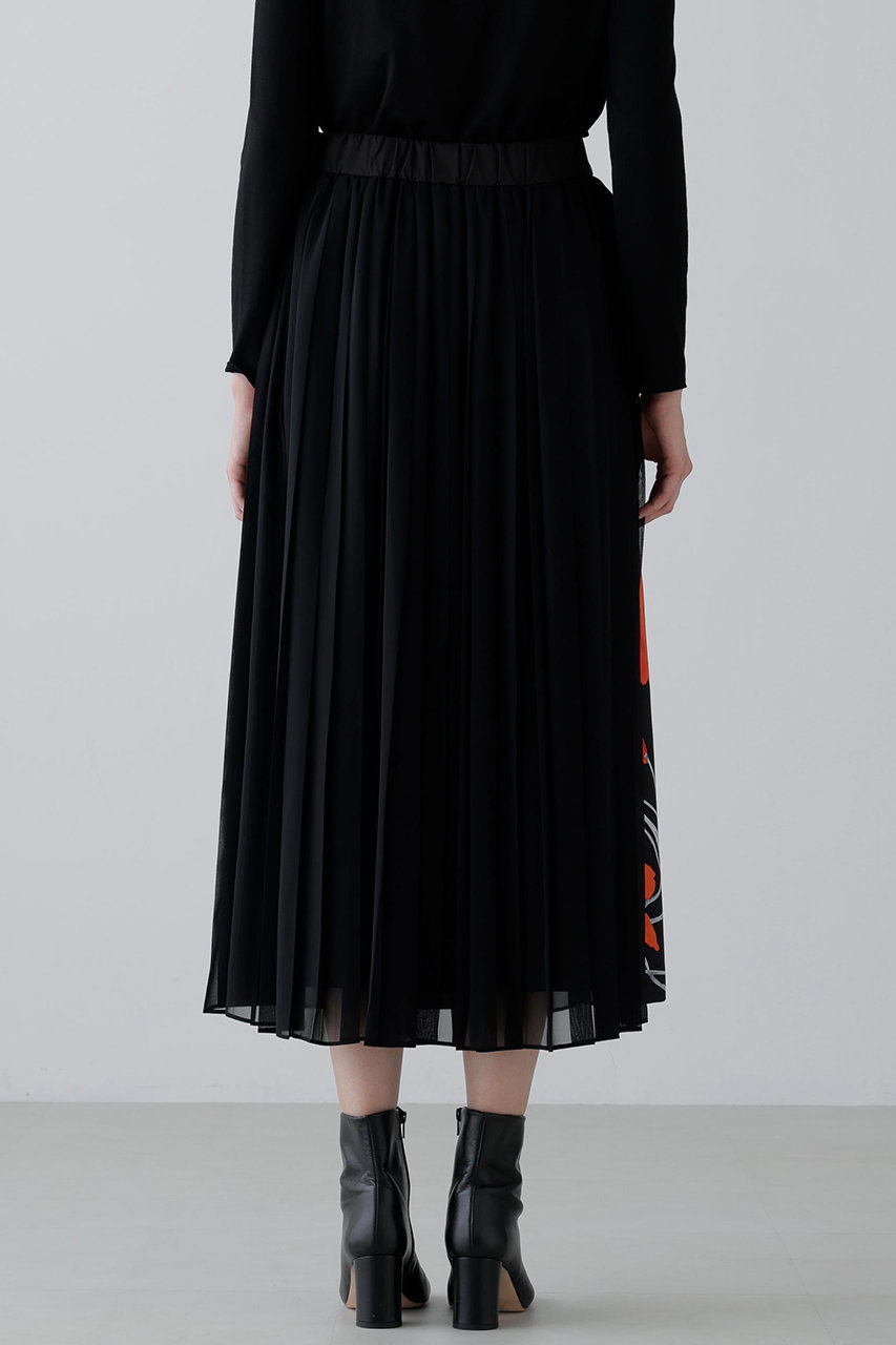 ADORE(アドーア)｜◇ドローイングフラワープリントスカート/ブラック