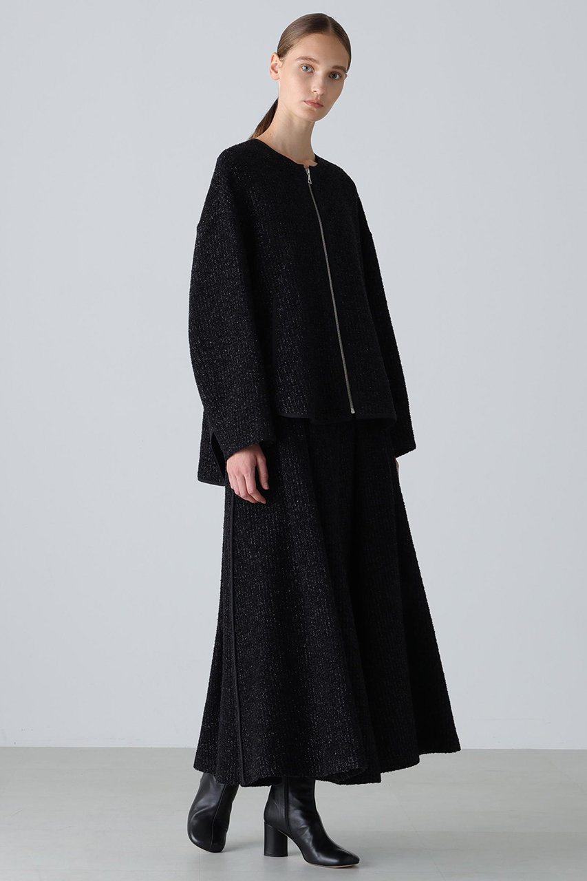 ADORE(アドーア)｜◇フィルムモールツイードスカート/ブラック の通販