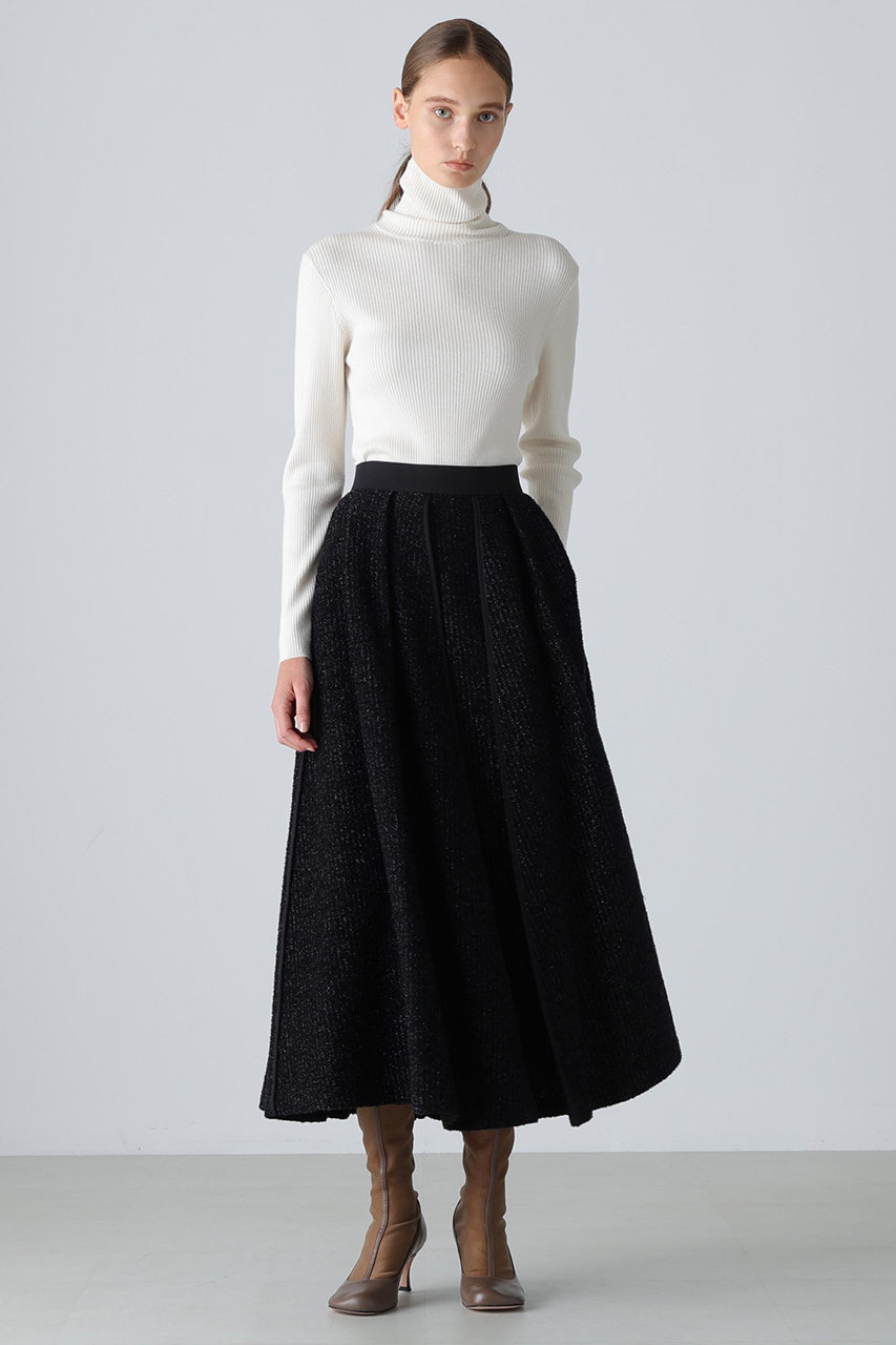 ADORE(アドーア)｜◇フィルムモールツイードスカート/ブラック の通販