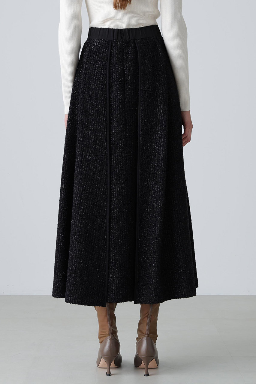 【タグ付き】 アドーア クラシカルツイードスカート タイトスカート ペプラム ADORE(アドーア)｜◇フィルムモールツイードスカート/ブラック の通販