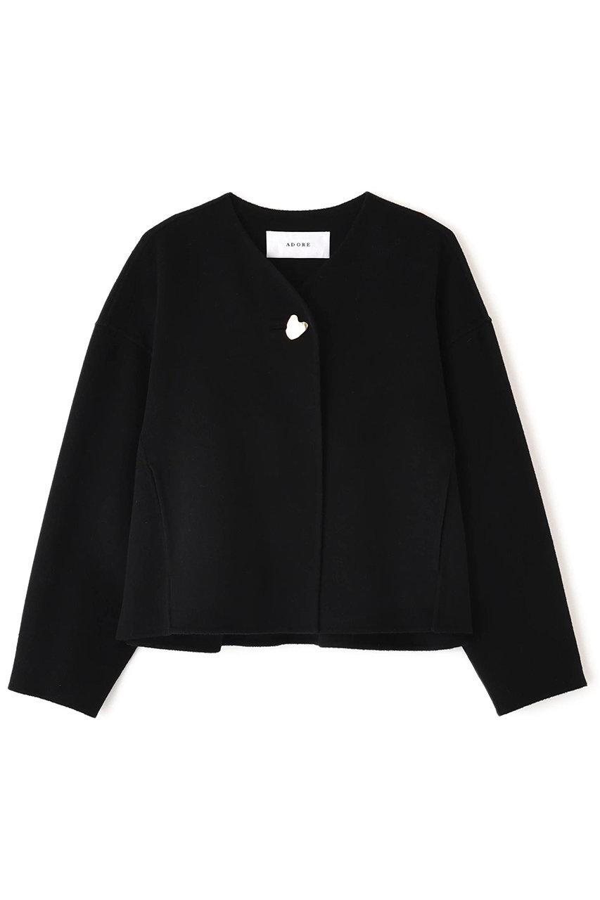 ADORE ◆ピュアカシミヤジャケット (ブラック, ３８) アドーア ELLE SHOP