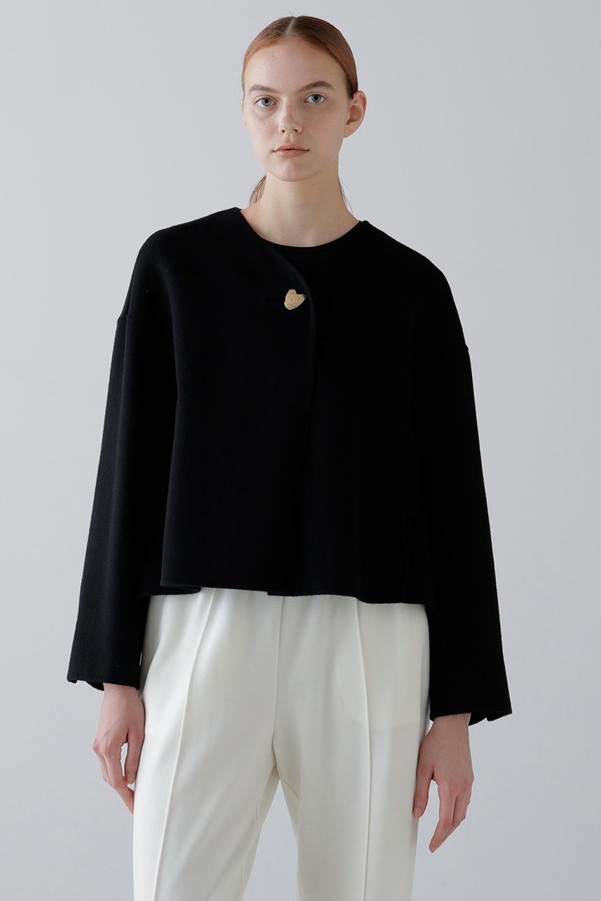 アドーア ADORE ピュアカシミヤ ノーカラージャケット 新品 定価13万 ADORE(アドーア)｜◇ピュアカシミヤジャケット/ブラック の通販