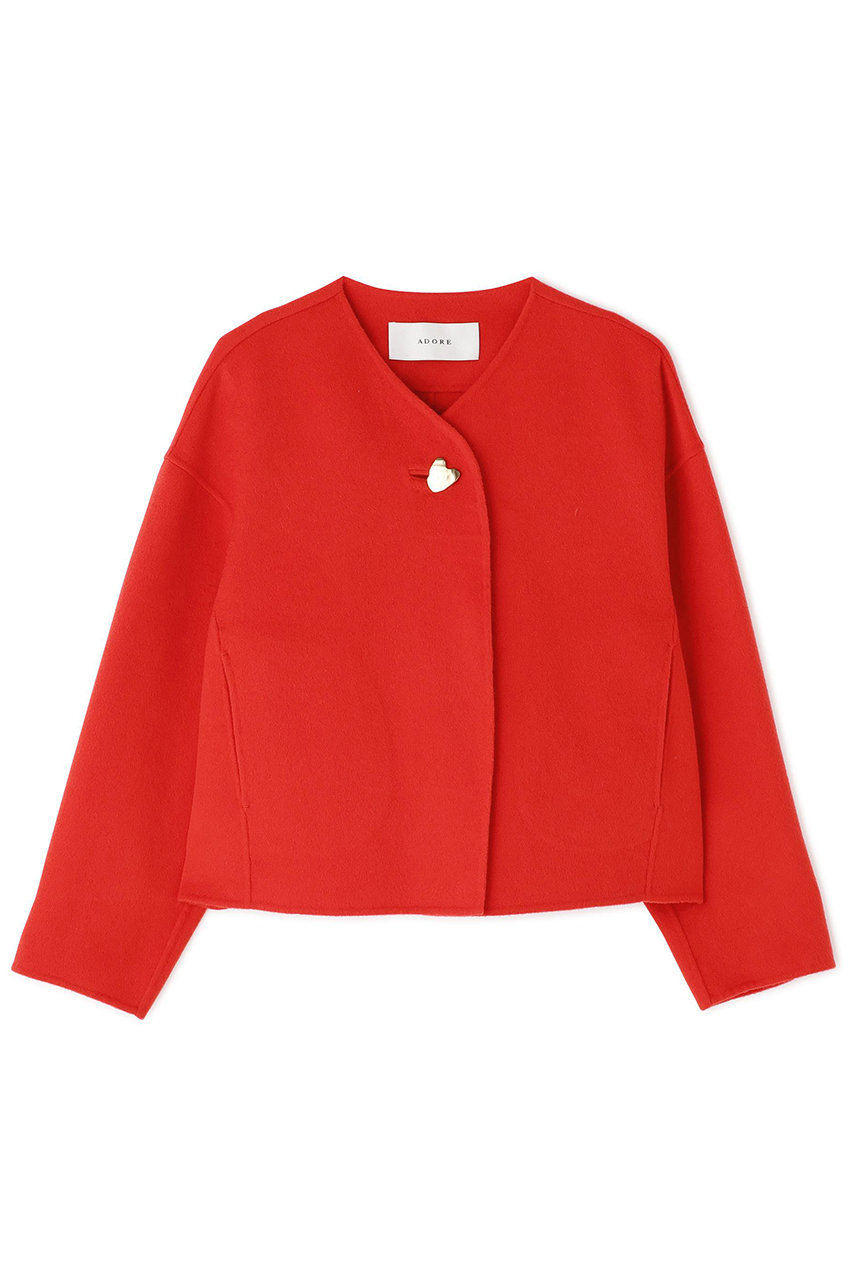 ADORE ◆ピュアカシミヤジャケット (レッド, ３８) アドーア ELLE SHOP
