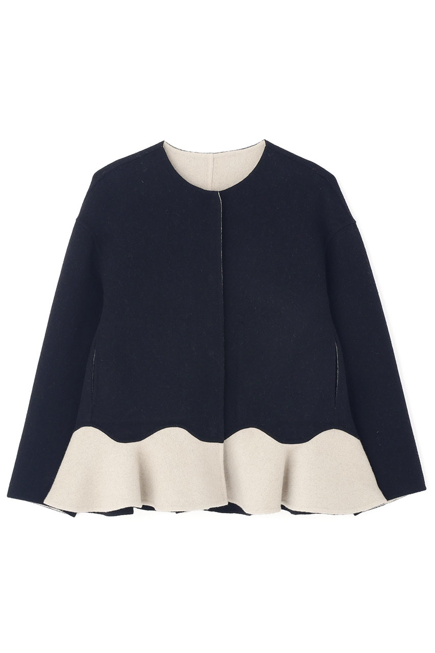 ADORE(アドーア)｜◇Ca混2TONEリバージャケット/ブラック