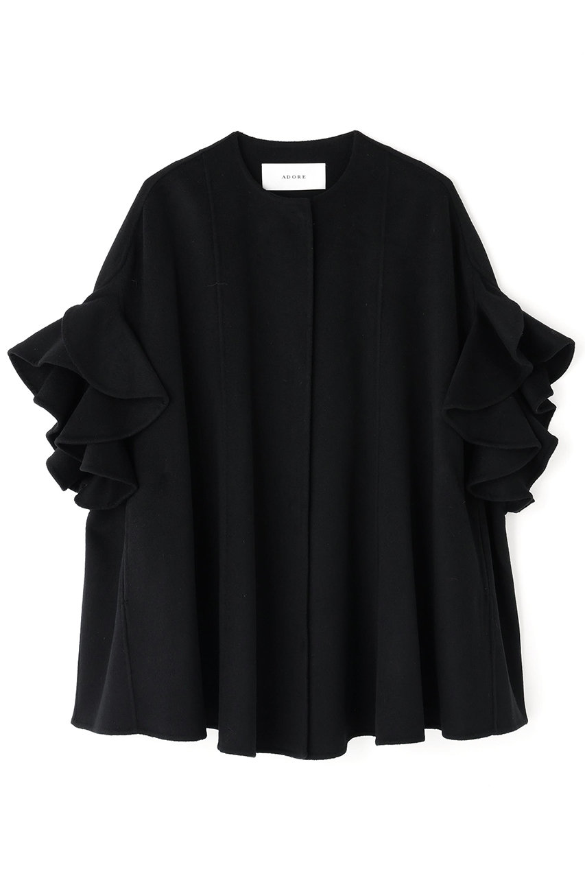 ADORE ◆ピュアカシミヤコート (ブラック, ３８) アドーア ELLE SHOP