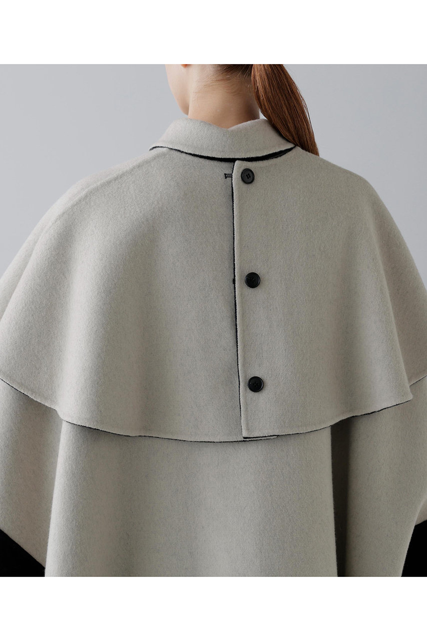 ADORE(アドーア)｜◇Ca混2TONEリバーケープコート/ブラック の