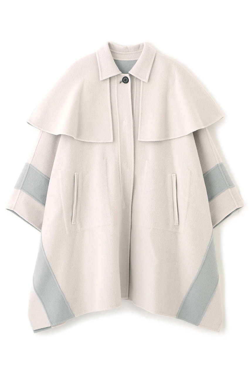 ADORE ◆Ca混2TONEリバーケープコート (ホワイト, 38) アドーア ELLE SHOP