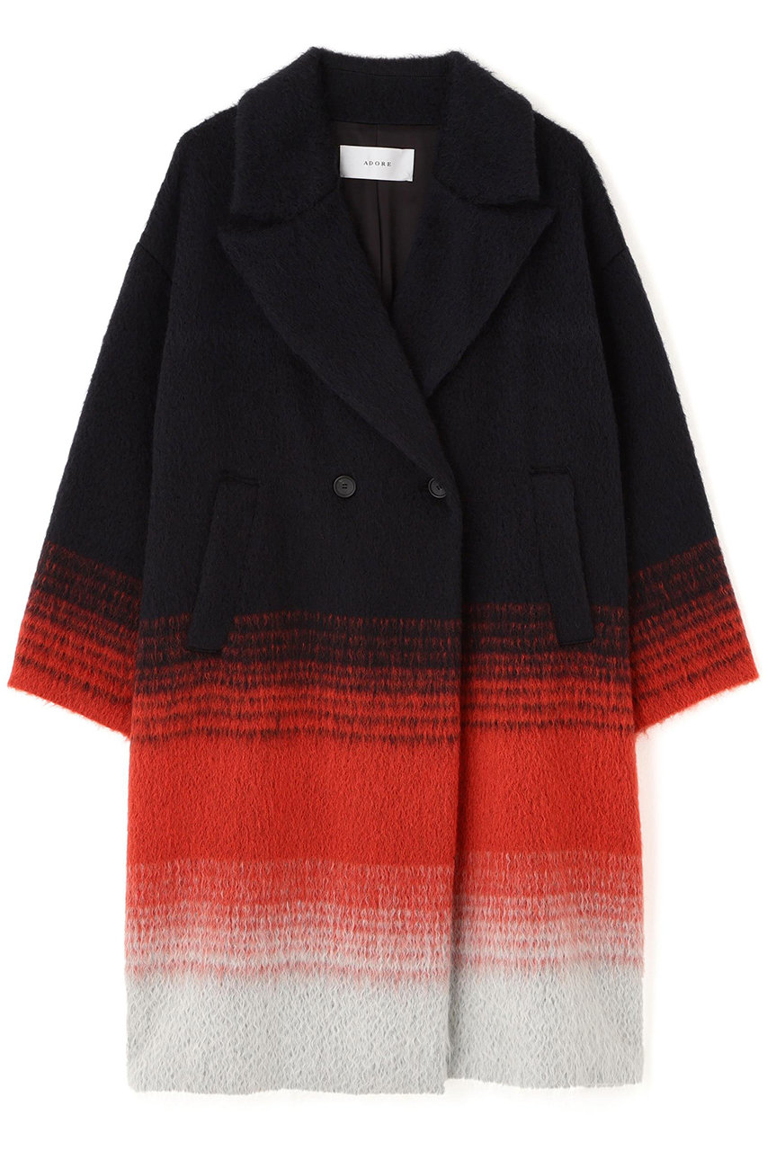 ADORE ◆グラデーションシャギーコート (ブラック, ３８) アドーア ELLE SHOP