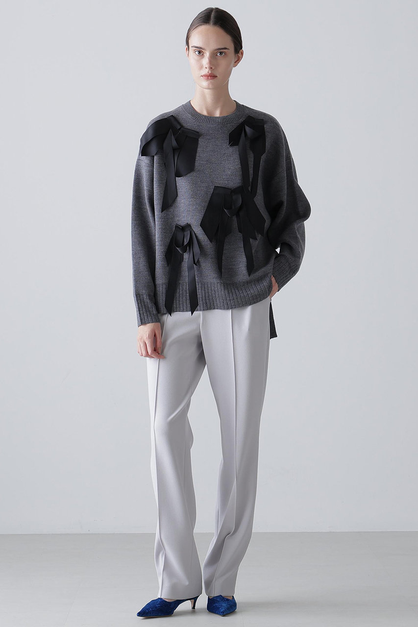 ADORE(アドーア)｜リボンニット/グレー の通販｜ELLESHOP・(エル