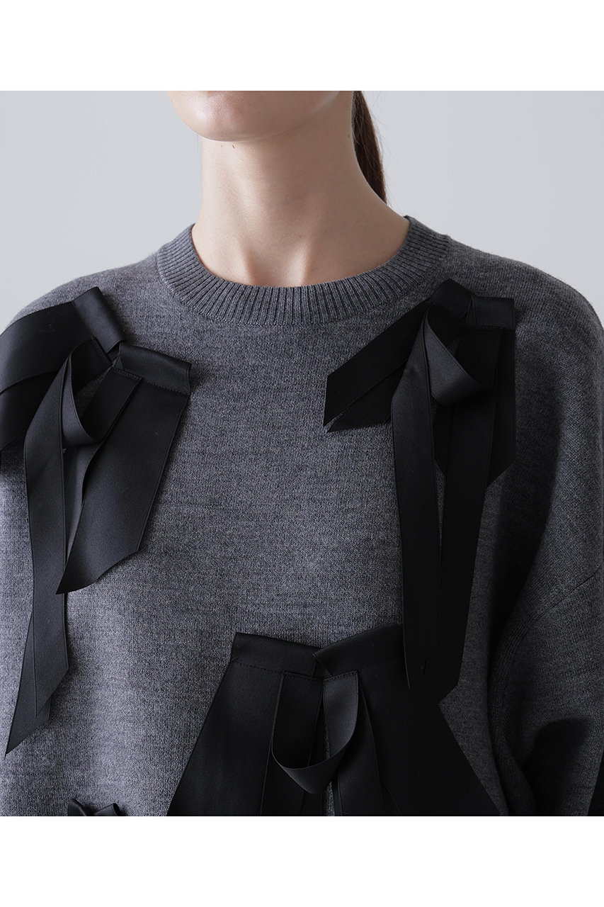 ADORE(アドーア)｜リボンニット/グレー の通販｜ELLESHOP・(エル