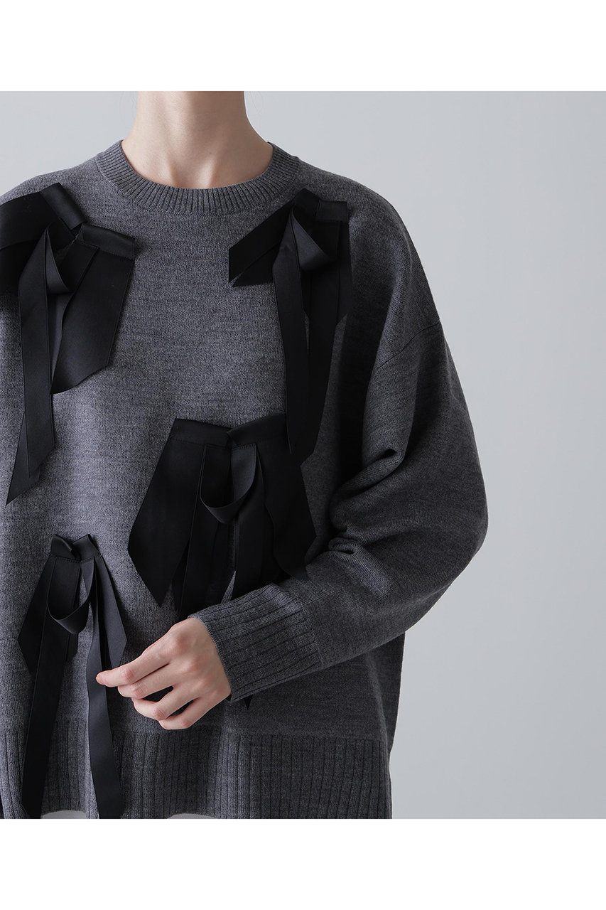 ADORE(アドーア)｜リボンニット/グレー の通販｜ELLESHOP・(エル