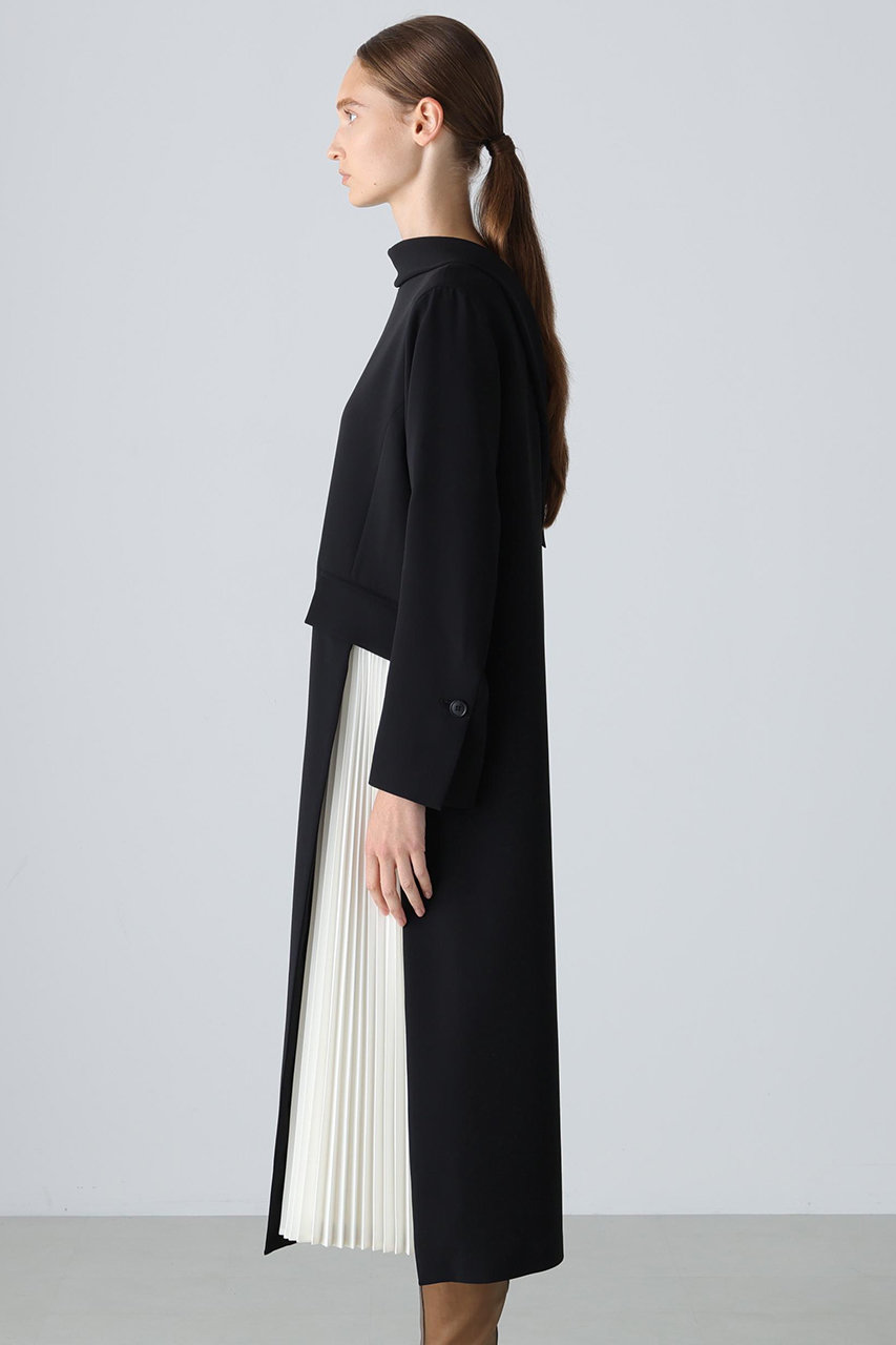 ADORE(アドーア)｜◇バイカラープリーツワンピース/ブラック の通販