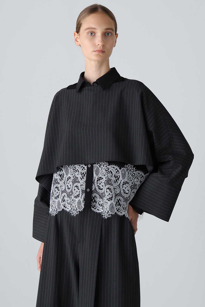 ADORE(アドーア)｜◇2WAYストライプブラウス/グレー の通販