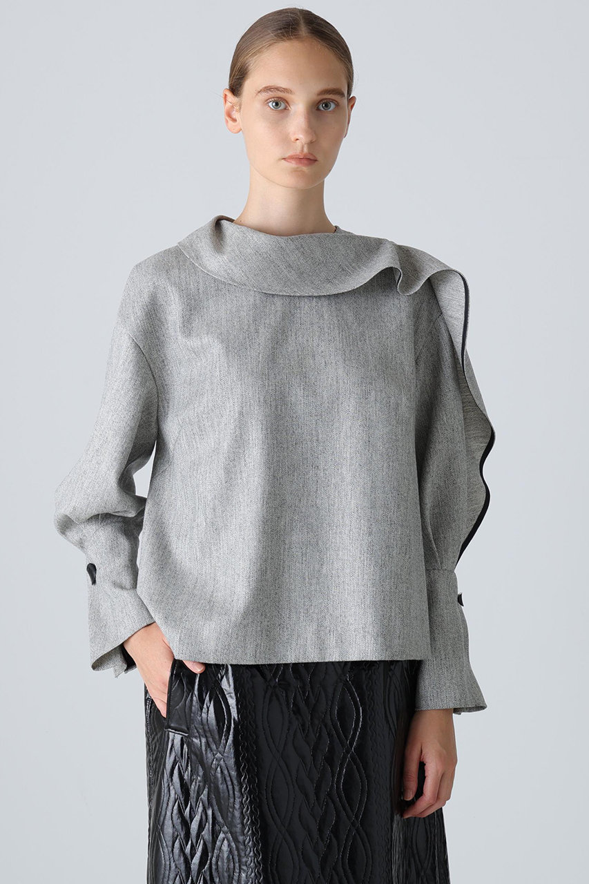 ADORE(アドーア)｜◇トップヘリンボーンブラウス/グレー の通販